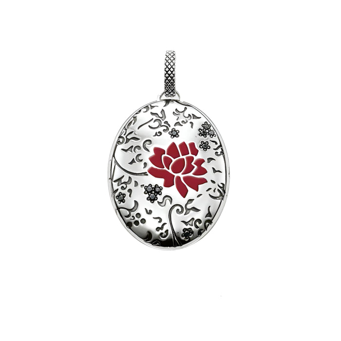 925 Sterling Silver Summer Red Rose Locket Romantic Gift For Her