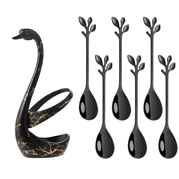Stainless Steel Swan Fruit Fork Set For High End Dining