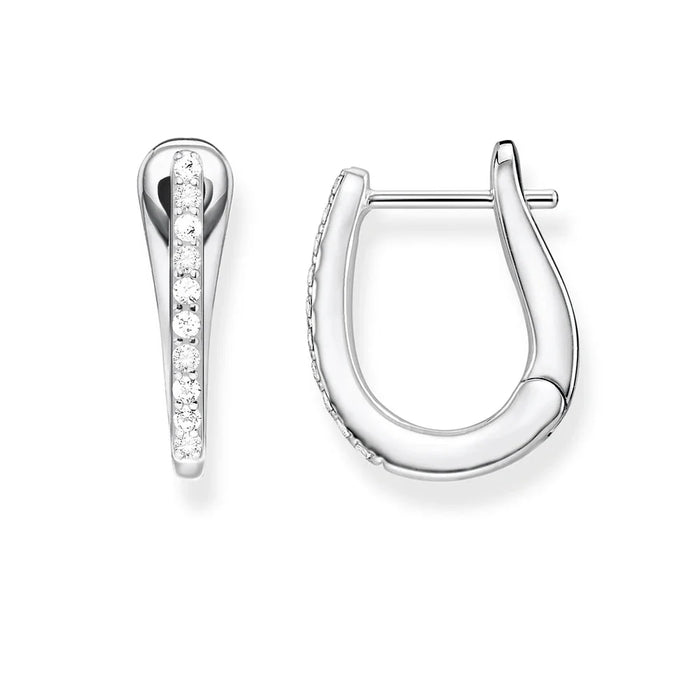 925 Sterling Silver En Vogue Creole Hoop Earrings Classic Rose Design