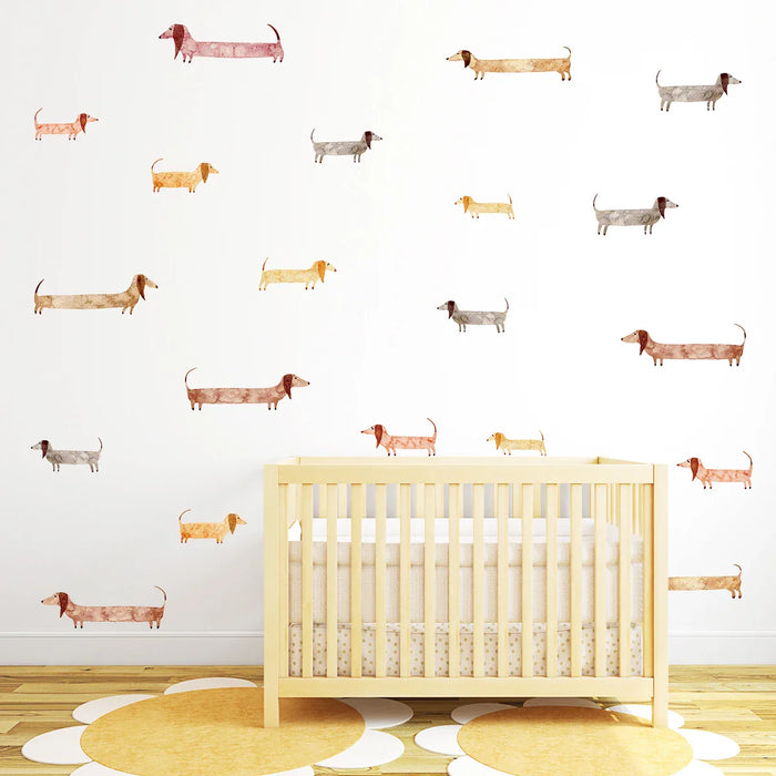 3 Piece Sausage Dog Wall Stickers For Kids Room Decor