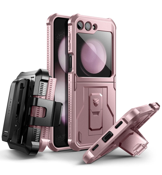 For Samsung Galaxy Z Flip 5 5G 2023 Belt Clip Rugged Shockproof Bumper Protective Holster Case With Foldable Kickstand