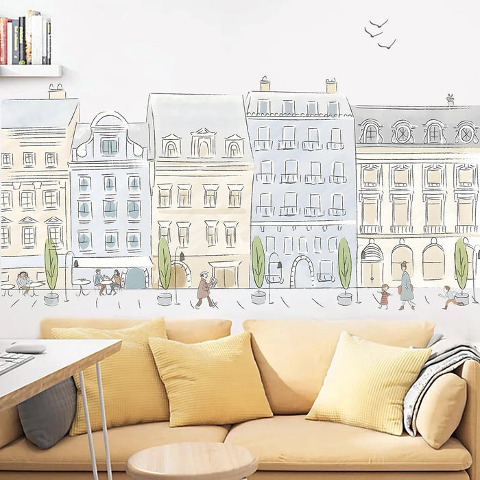 Cartoon City Street Wall Stickers For Home Decor