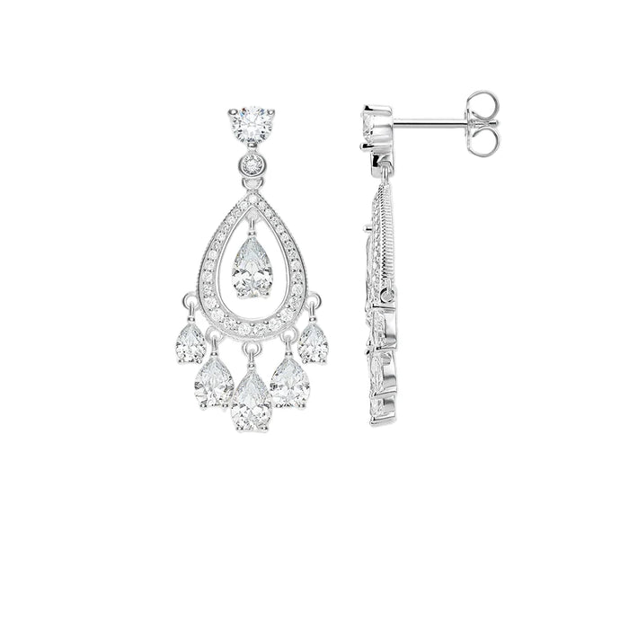 925 Sterling Silver Romantic Water Drop Stud Earrings