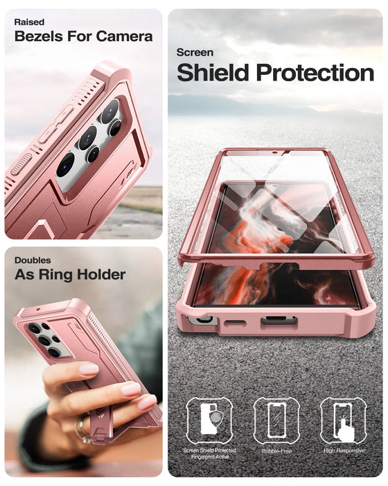 For Samsung Galaxy S22 Ultra 5G Full Body Bumper Military Grade Armor Shockproof Shell Case With Built In Screen Protector