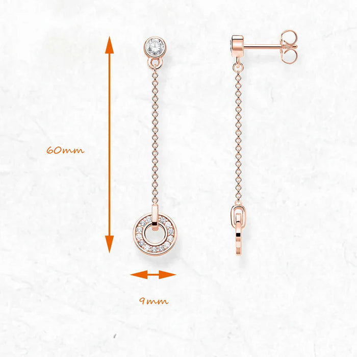 925 Sterling Silver Romantic Gift Rose Gold Drop Earrings