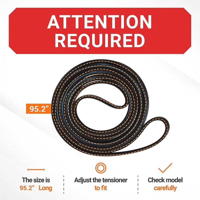 8547157 Dryer Drum Belt 95.2In Replacement Part Compatible With Whirlpool & Kenmore Dryers Wp8547157 Ap6013152