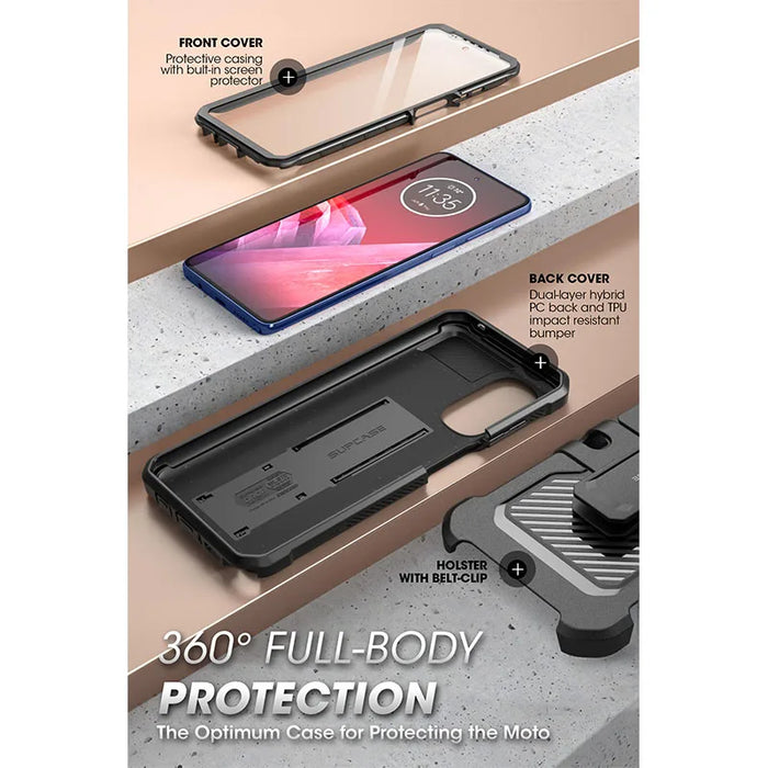 For Moto G Stylus 5G 6.8 Inch 2022 Ub Pro Full-Body Rugged Belt Clip Kickstand Case With Built-In Screen Protector