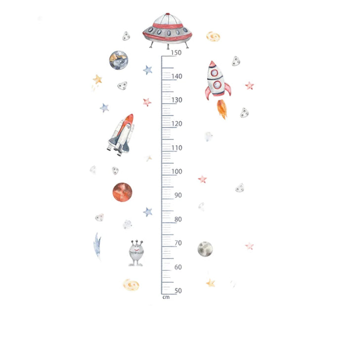 Watercolour Outer Space Growth Chart Wall Decals For Kids Room