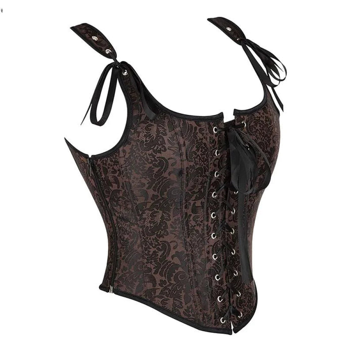 Steampunk Retro Bustier Strap Vest Tank Top Coffee Corset Plus Size Xs-6Xl