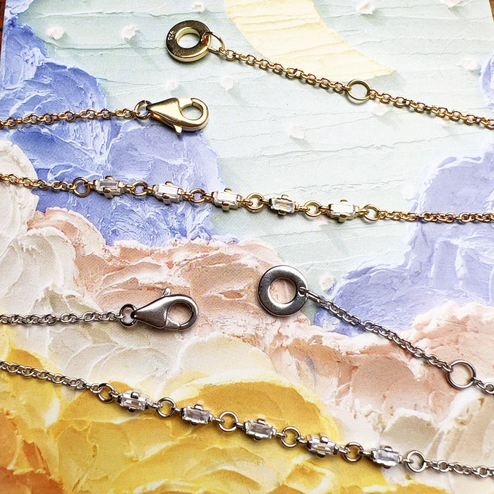 925 Sterling Silver Modern Link Chain Bracelet Happiness Jewelry For Women