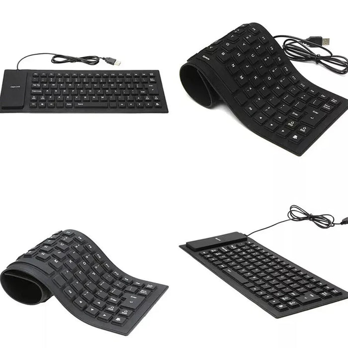 Flexible Waterproof Gaming Keyboard 85 Keys Usb Wired Foldable For Macbook