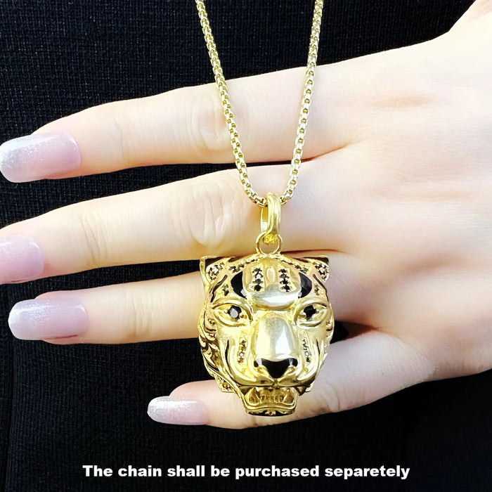 925 Sterling Silver Golden Tiger Pendant Rebel Jewelry For Men & Women
