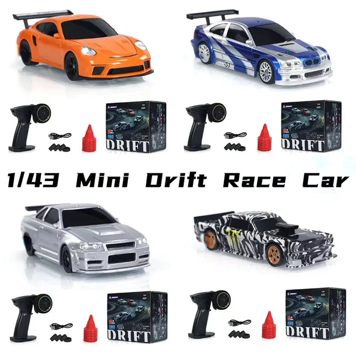 1/43 4wd Rc Drift Car High Speed 2.4g 4wd Mini Gtr Boy Toy