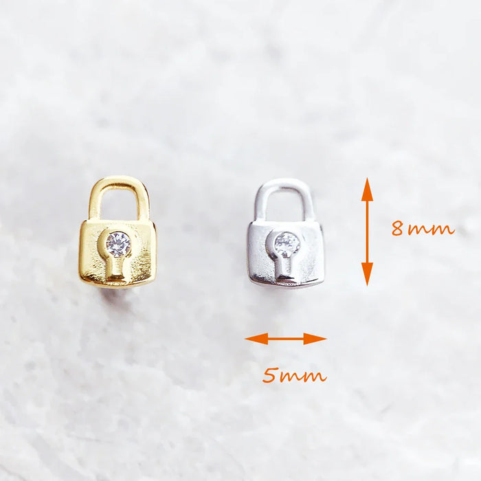 925 Sterling Silver Ear Stud Lock Handcrafted Gift For Women