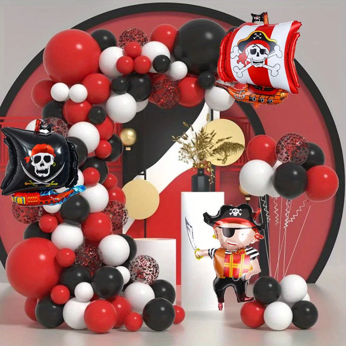 114Pcs Pirate-Themed Balloon Garland Set - Perfect For Birthday Parties Anniversary Celebrations And Pirate-Themed Events