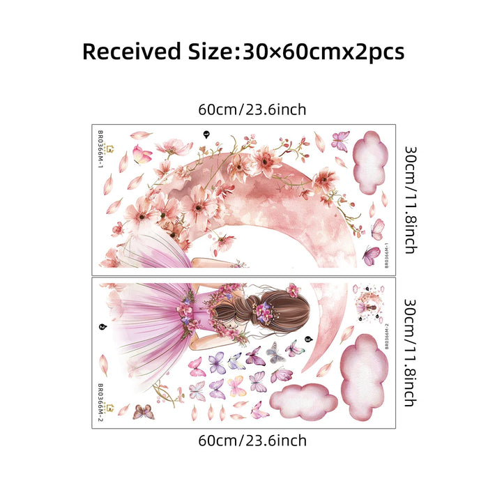 2 Piece Cloud Moon Wall Stickers For Kids Room Decor