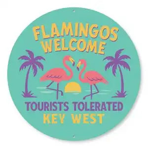 Flamingo Welcome Sign Key West Decor