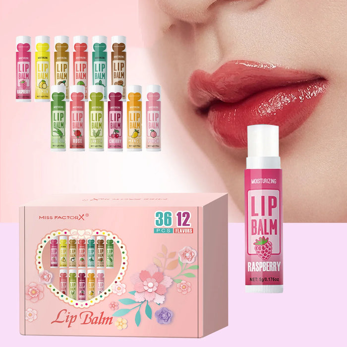 36 Piece Moisturizing Lip Balm Set 5G Deep Moisturizing & Brightening Lips Party Gift For Friends