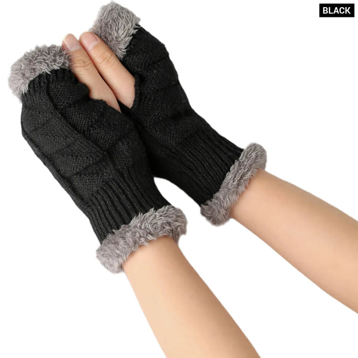 Knit Fingerless Gloves For Women