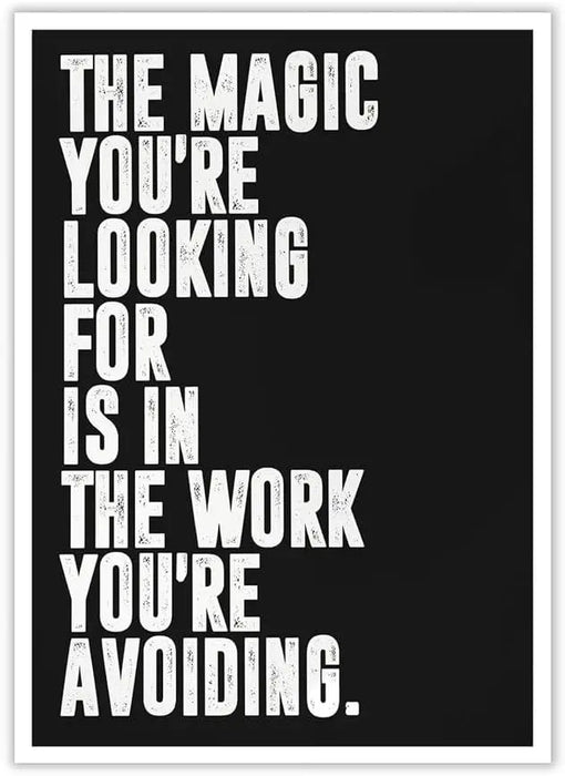 Motivational Tin Sign For Home Office Magic In Work Avoidance