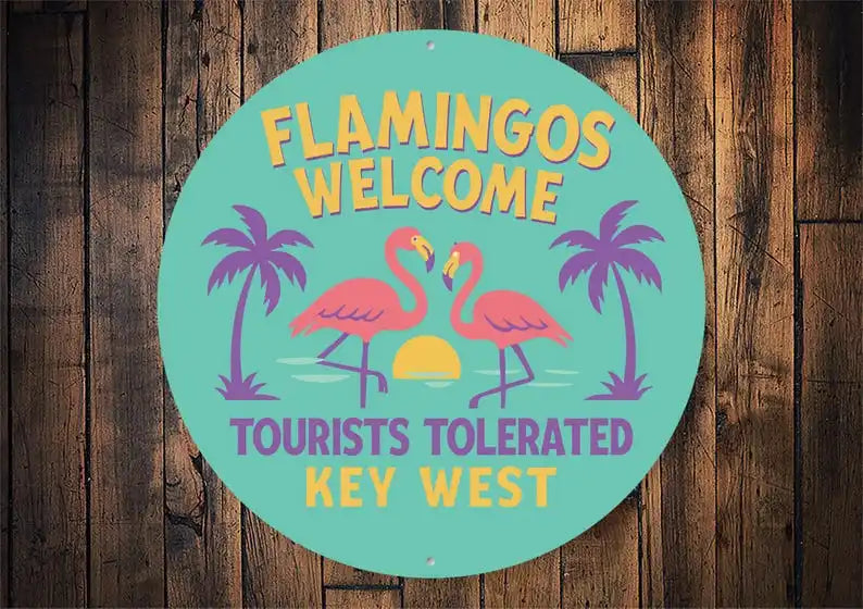 Flamingo Welcome Sign Key West Decor