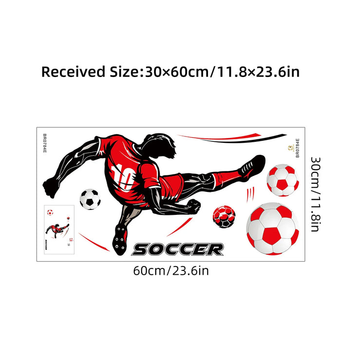 Watercolour Football Shooting Wall Stickers For Kids Room Decor