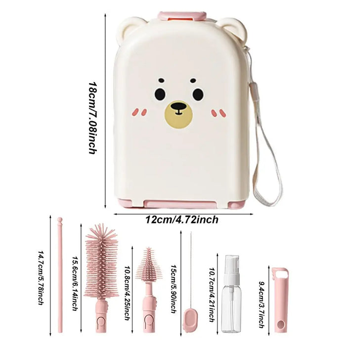 Multipurpose Bottle Brush Set For Travel