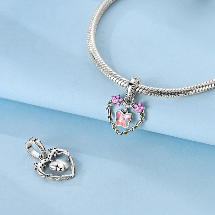 925 Sterling Silver Butterfly Pendant Fits Bracelet Diy Gift For Women