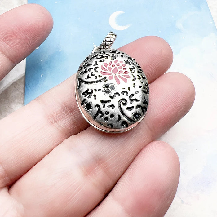 925 Sterling Silver Summer Red Rose Locket Romantic Gift For Her