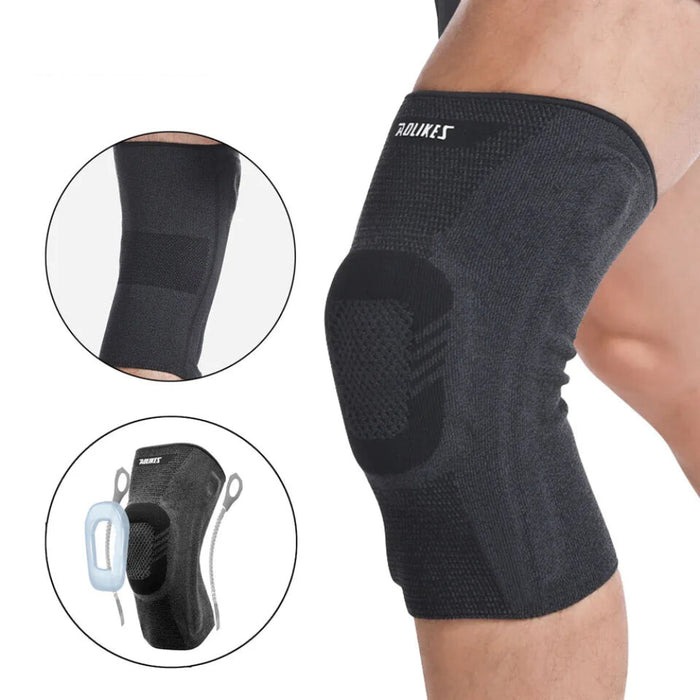 Compression Knee Sleeve For Pain Relief With Silicone Spring Basketball & Volleyball