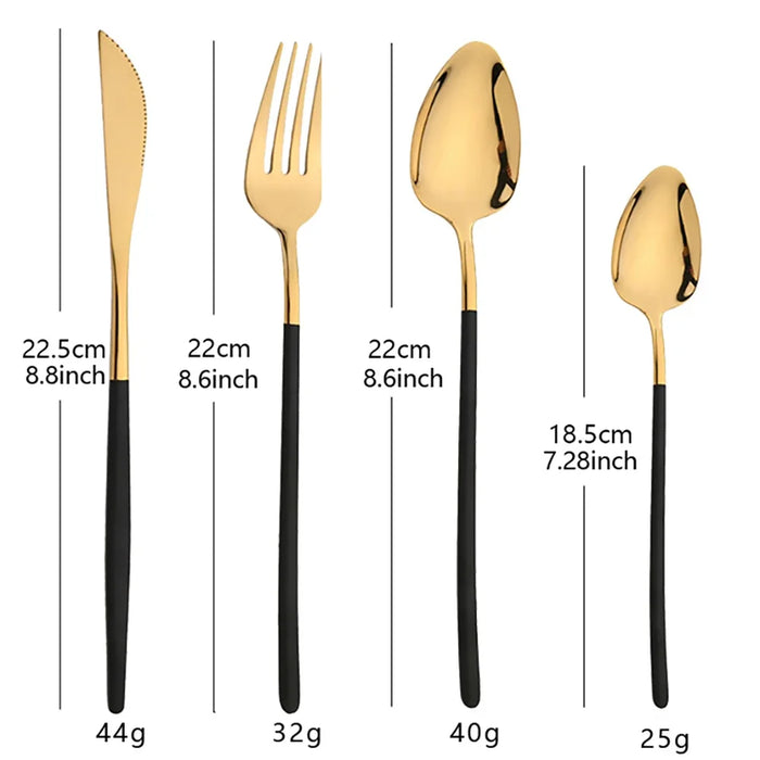 24 Piece Gold Stainless Steel Dinnerware Set With Gift Box