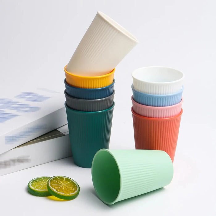 11 Piece Reusable Plastic Cup Set For Family Camping & Picnic