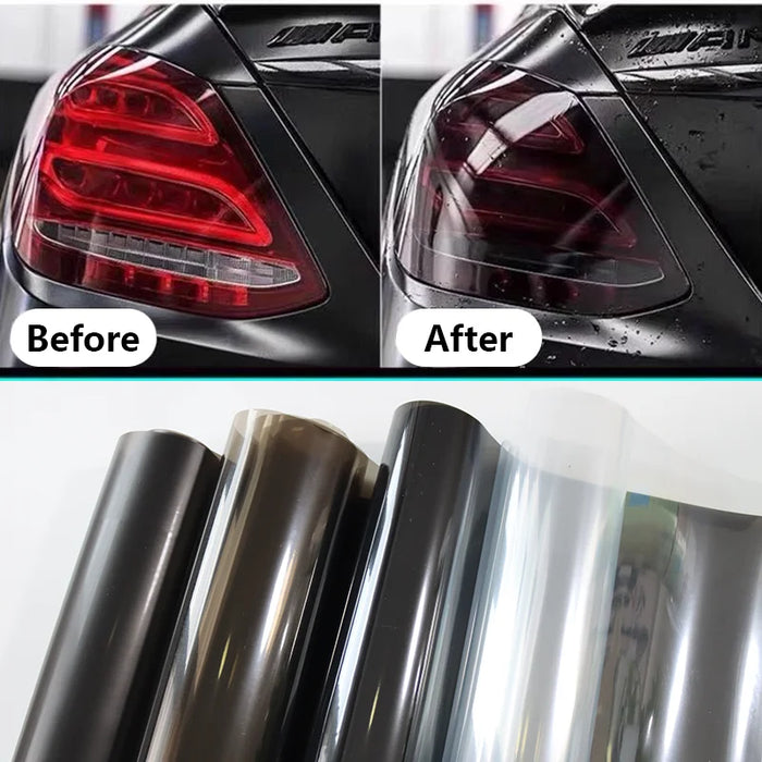 Black Smoke Armored Film Gloss Pvc Wrap For Lights - Durable Car Cover