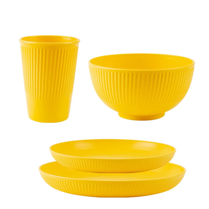 4 Piece Eco Friendly Tableware Set For Camping