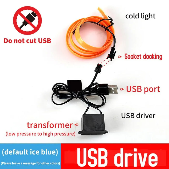 Flexible Usb Car Interior Led Strip Diy Ambient Light