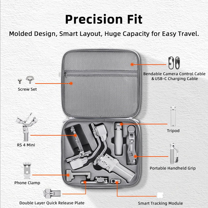 Carrying Case For Dji Rs 4 Mini Waterproof Portable Storage Shoulder Bag Anti-Scratch Protective Travel Box For Dji Rs 4 Mini