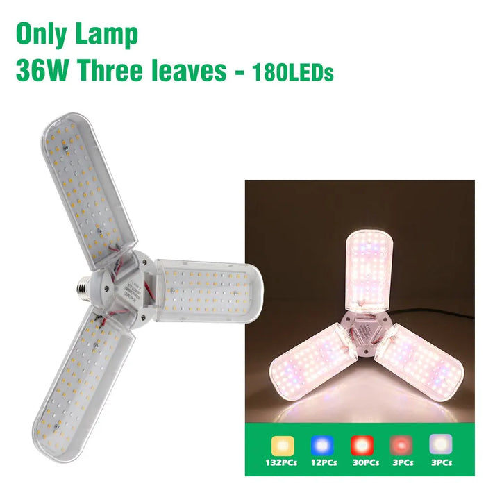Foldable LED Grow Light for Indoor Plants Full Spectrum 24w/36w/48w