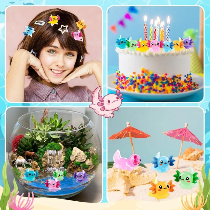 35 Mini Resin Axolotl Figurines For Diy Craft And Decor