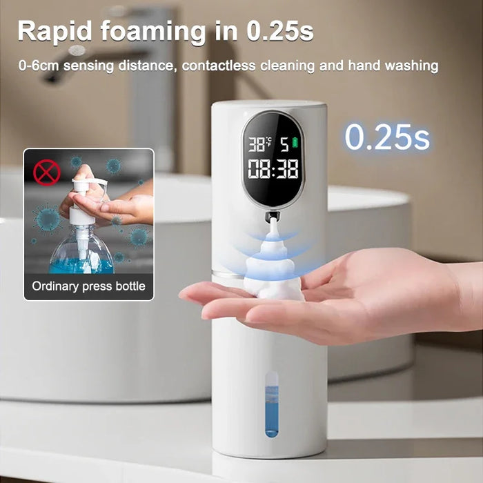 Smart Touchless Soap Dispenser 320Ml Infrared Sensor Time & Temp Display