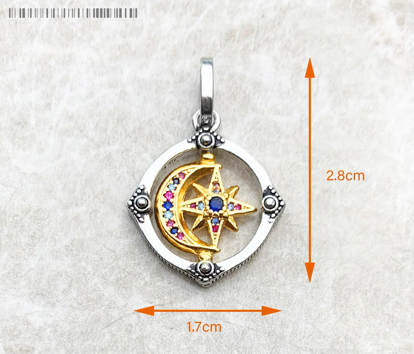 925 Sterling Silver Sun Star Cz Pave Pendant Fine Jewelry For Men & Women