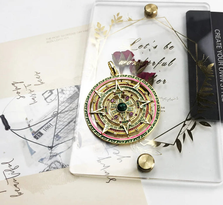 925 Sterling Silver Aztec Tiger Chakra Amulet Pendant Mythical Compass Jewelry For Women & Men