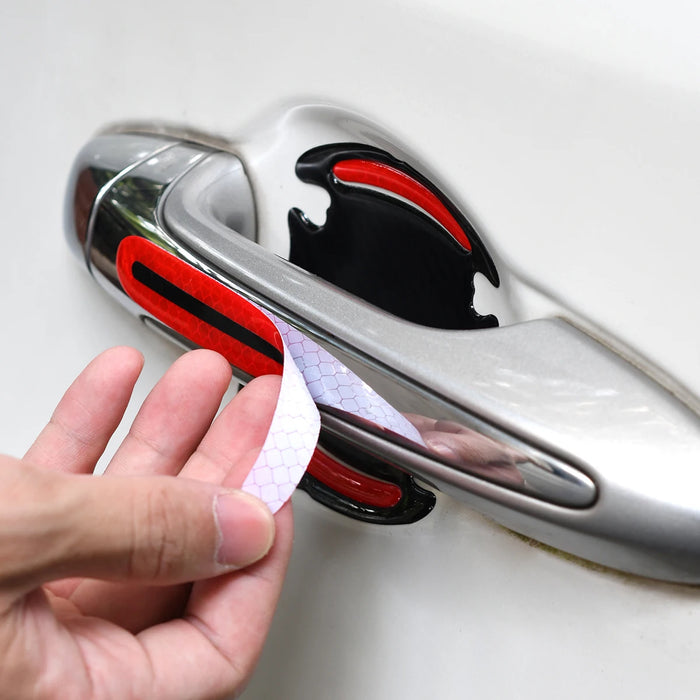 8Pcs 3D Reflective Sticker Tape For Car Fender Bumper Door Handle Auto Exterior Accessories