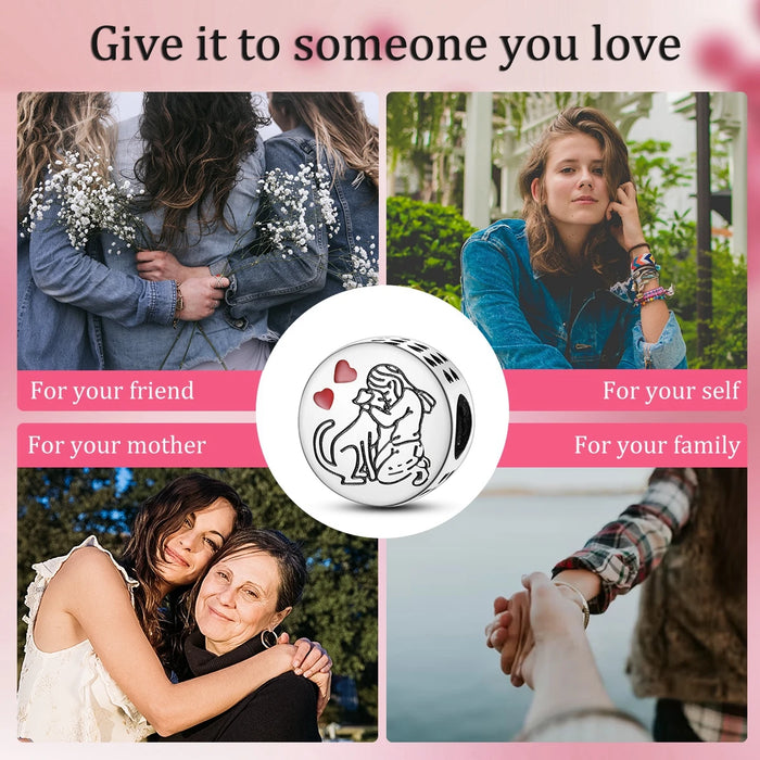 925 Sterling Silver Dog Charms For Women Fine Diy Jewelry