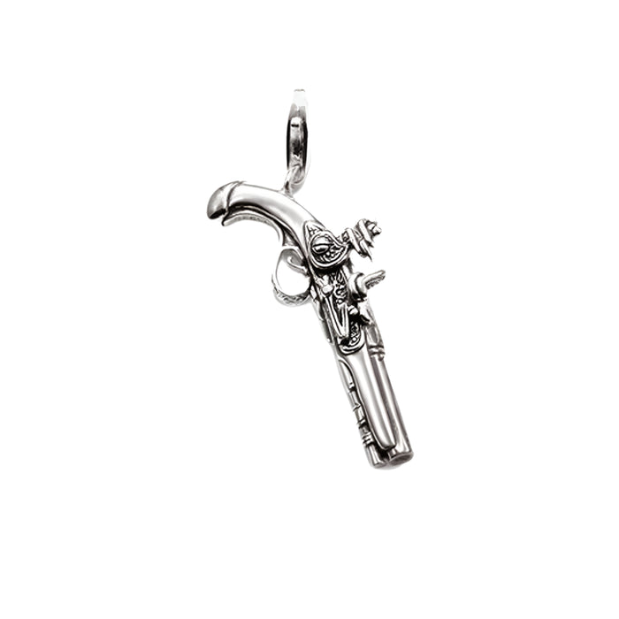 925 Sterling Silver Rebel Pirate Gun Pendant Fashion Accessory For Men & Women