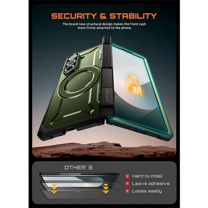 For Samsung Galaxy Z Fold 7 Ub Grip Anti-Scratch Heavy Duty Rugged Magnetic Phone Case With Screen Protector