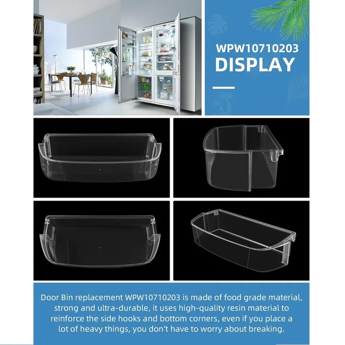 W10710203 Refrigerator Door Bin Fit For Whirl-Pool Ken-More Refrigerators Right Side Bin W10710203 W10451871 Ap6023888