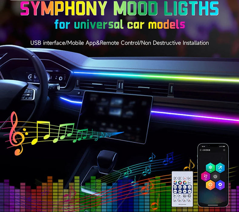 Rgb Car Interior Ambient Light Music Control