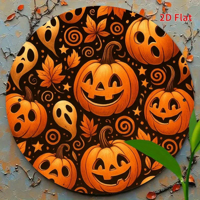 Retro Round Iron Sign Halloween Pumpkin Pattern For Bedroom Or Dining Room