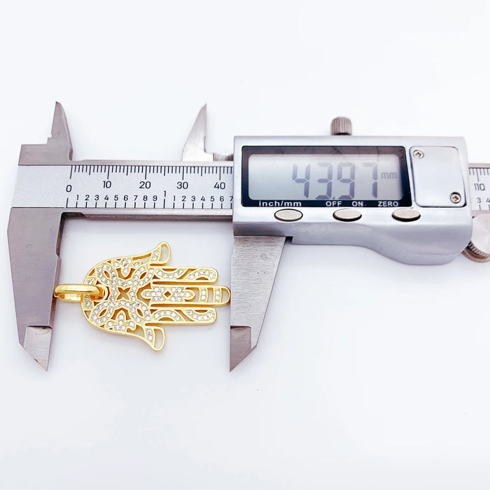 925 Sterling Silver H & Of Fatima Pendant Gold Colour Gift For Women & Men