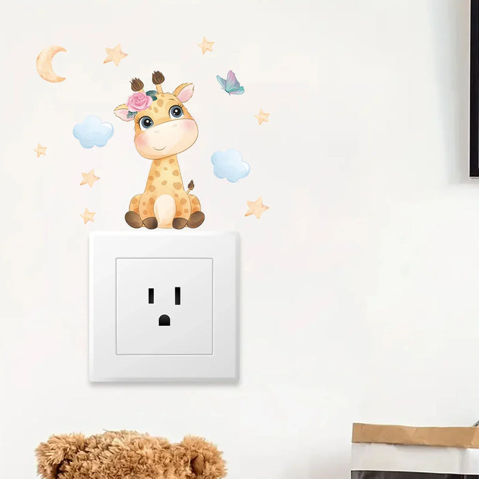 Adorable Giraffe Switch Sticker For Kids Room Decor